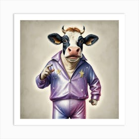 Cow In Spacesuit Art Print