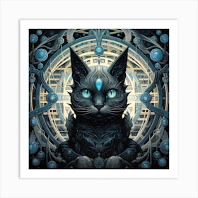 Cat With Blue Eyes 3 Art Print