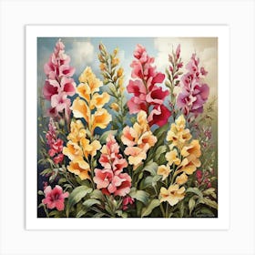 Flower Motif Painting Snapdragon Art Print 1 Art Print