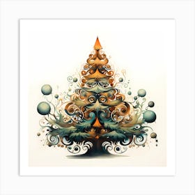 Aqua Adornments: Christmas Cascade Art Print
