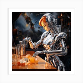 Robot Bartender 6 Art Print