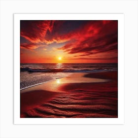 Sunset On The Beach 1089 Art Print