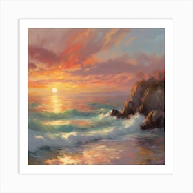 Claude Monet inspired seascape 3 Art Print