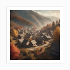 Autumn Village 30 Art Print