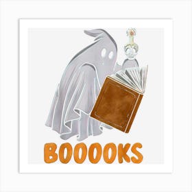 Booooks Funny Ghost English Teacher Halloween Reading Art Print