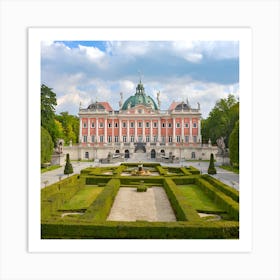 Picture of a beautiful palace with a wonderful garden1 Art Print