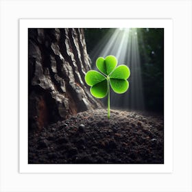 A four-leaf clover 1 Art Print