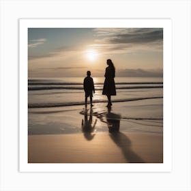 Shadows On The Beach Art Print