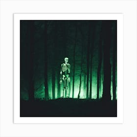 Skeleton In The Woods Art Print