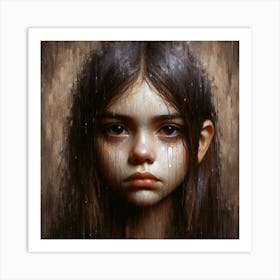 Girl In The Rain 5 Art Print