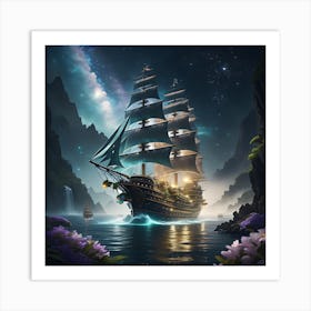 Starlit Caravan Art Print