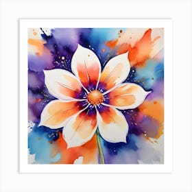 Watercolor Flower Painting Art Print