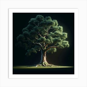 Tree In The Dark Art Print