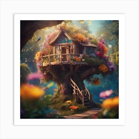 Tree House in the Sky Art Print