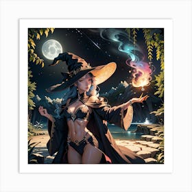 Witch In A Hat Art Print