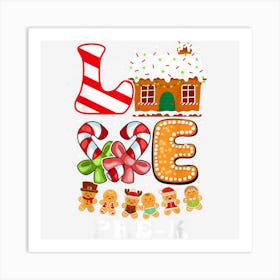 Love Pre K Teacher Gingerbread Funny Teachers Christmas Art Print