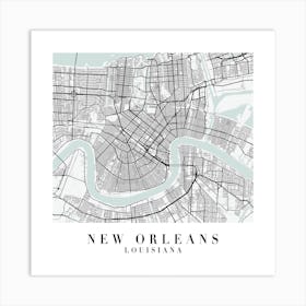 New Orleans Louisiana Street Map Minimal Color Square Art Print