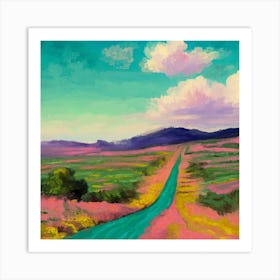 Colorful Mountain View Art Print