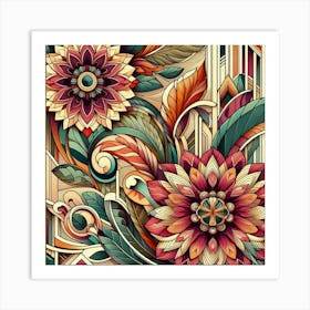 Abstract Floral Pattern 6 Art Print