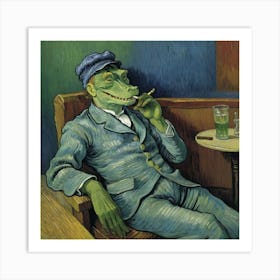 Alligator Smoking Art Print