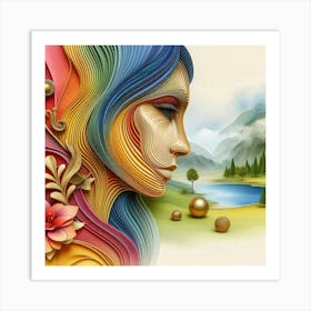 A lady's face Art Print