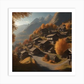 Autumn Village 62 Art Print