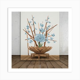 Blue Flowers In A Vase 1 Art Print