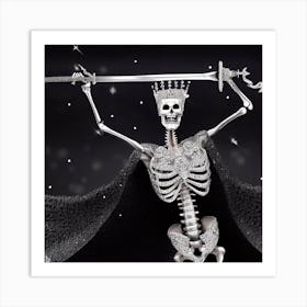 Skeleton With Sword Art Print