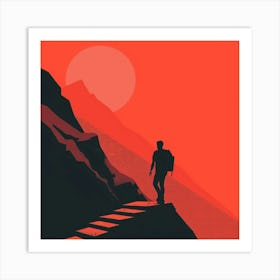 Silhouette Of A Man Art Print