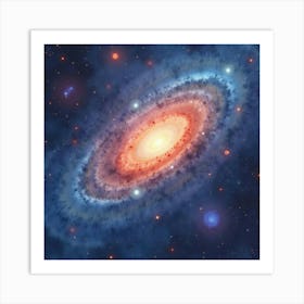 Watercolor Image Of Intergalactic Nebulae 1 Art Print