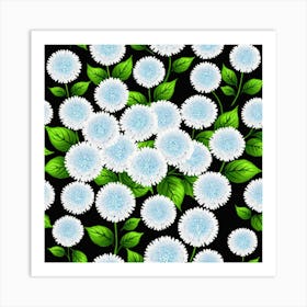 White Chrysanthemums 11 Art Print