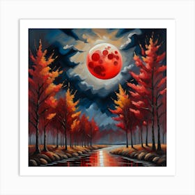 Under a Blood Moon Sky Art Print