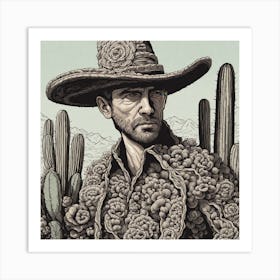 Cactus Man 2 Art Print