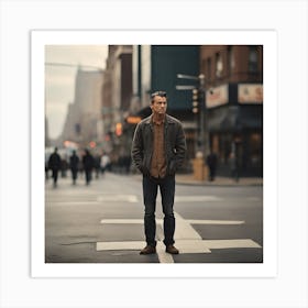 Man In A City Art Print