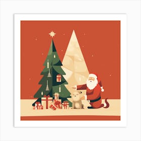 Santa Christmas Art Print