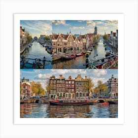A Captivating Panoramic View Of Amsterdam The City Art Print