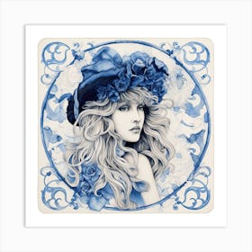 Stevie Nicks Delft Tile Illustration 1 Art Print