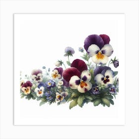 Flowers of Pansies 3 Art Print