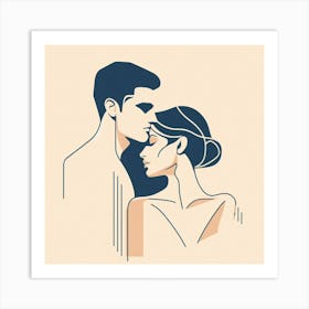 Man And Woman together Art Print