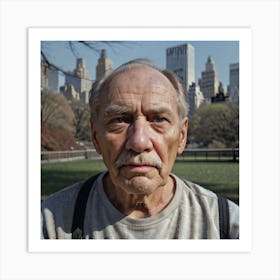 Portrait Of A Man In Central Park Art Print