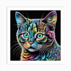 Rainbow Cat Art Print