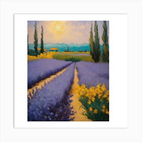 Lavender Field 1 Art Print