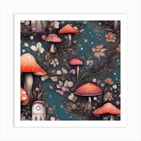 Mushroom Garden Art Print