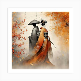 Geisha Creative Illustration Artwork 30 Art Print