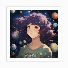 Cosmos Girl Art Print