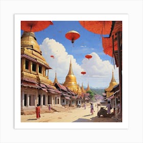 Myanmar Buddhist Temples Art Print