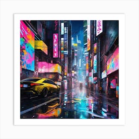 Neon City 6 Art Print