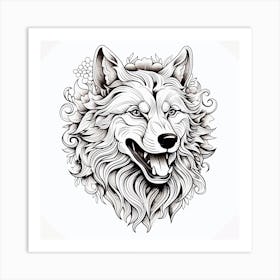 Wolf Tattoo Design Art Print