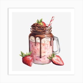 Strawberry Milkshake 11 Art Print