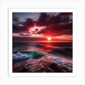 Sunset Over The Ocean 60 Art Print